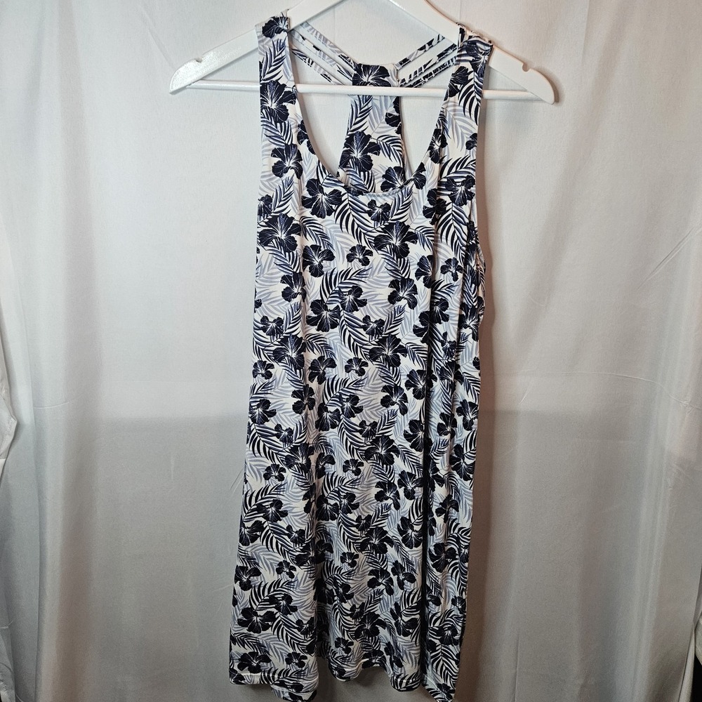 Tommy Bahama Sleepwear Women's Midi Dress Blue Hibiscus PJ Stretch Size XL Flowy